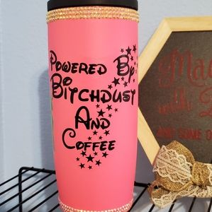 Simple modern Jeweled Tinkerbell tumbler